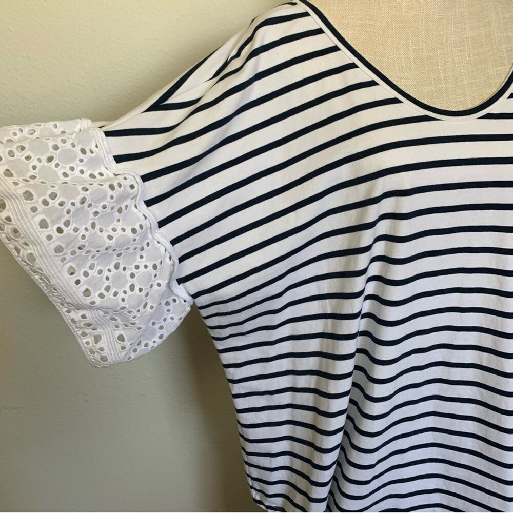 Fever Stripped Ruffle Sleeve Top - Picture 9 of 12